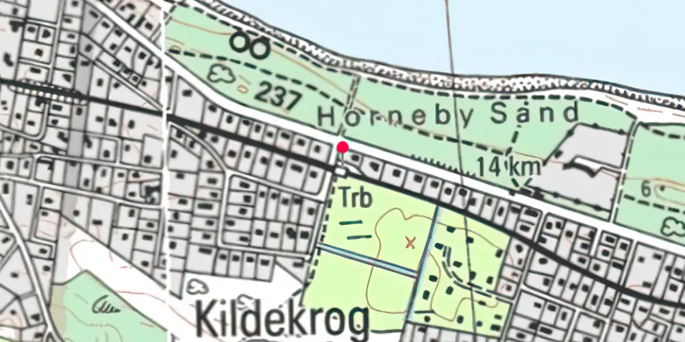Historisk kort over Kildekrog Station uden sidespor [1959-1961]