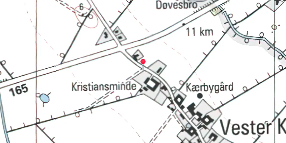 Historisk kort over Vester Kærby Trinbræt