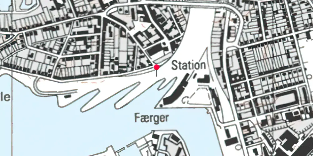 Historisk kort over Korsør Færgehal [1886-1907]