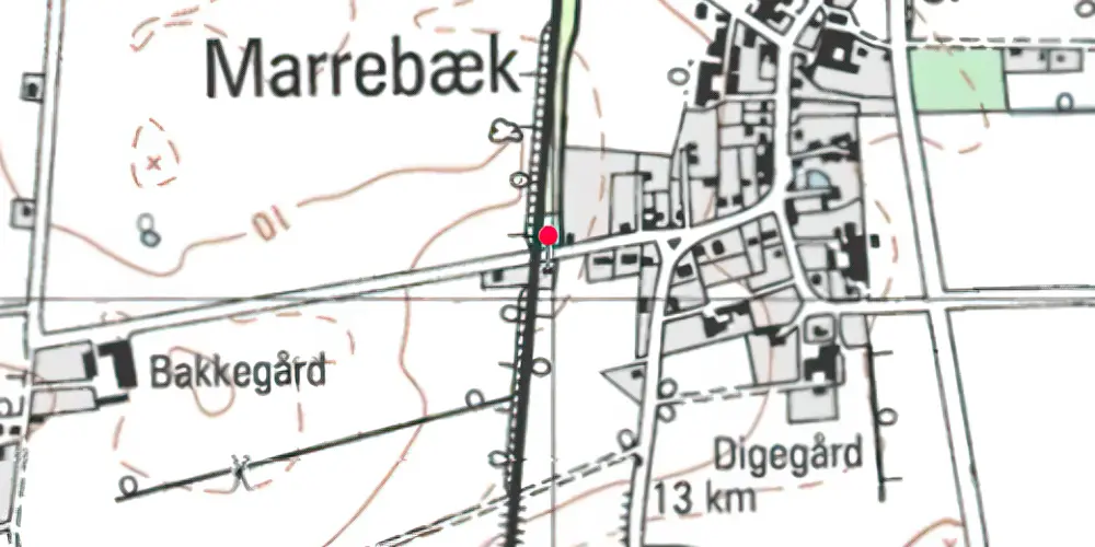 Historisk kort over Marrebæk Billetsalgssted [1901-1954]