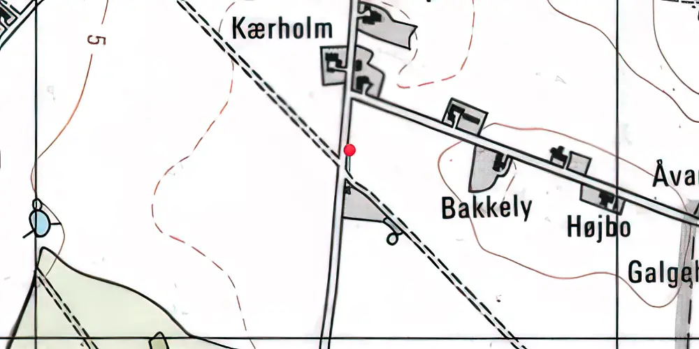 Historisk kort over Trellerup Trinbræt med Sidespor
