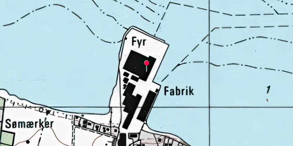 Historisk kort over Orehoved Færgehal [1884-1937]