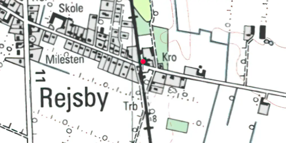 Historisk kort over Rejsby Holdeplads [1887-1900]