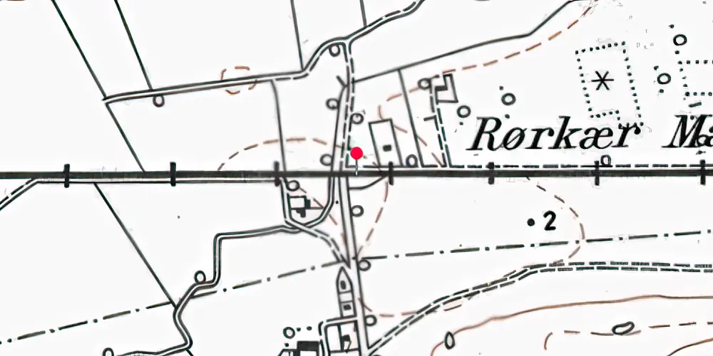 Historisk kort over Rørkær Billetsalgssted [1879-1922]