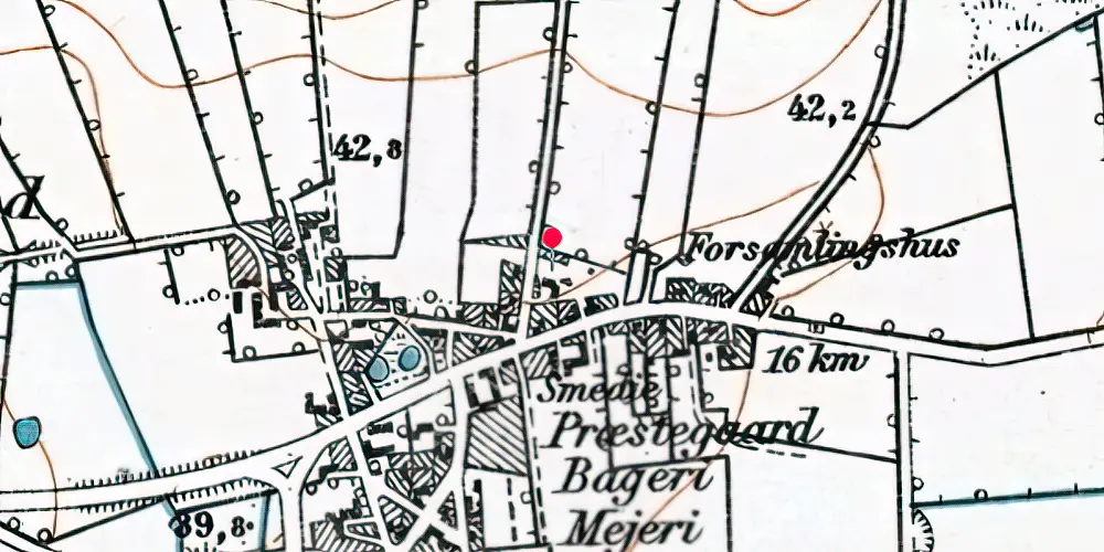 Historisk kort over Skrydstrup Billetsalgssted [1899-1908]