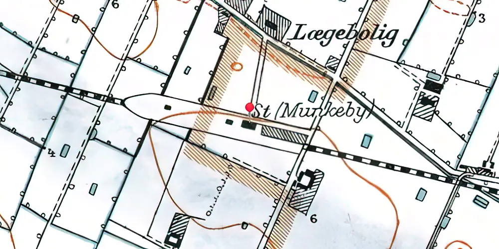 Historisk kort over Munkeby Station