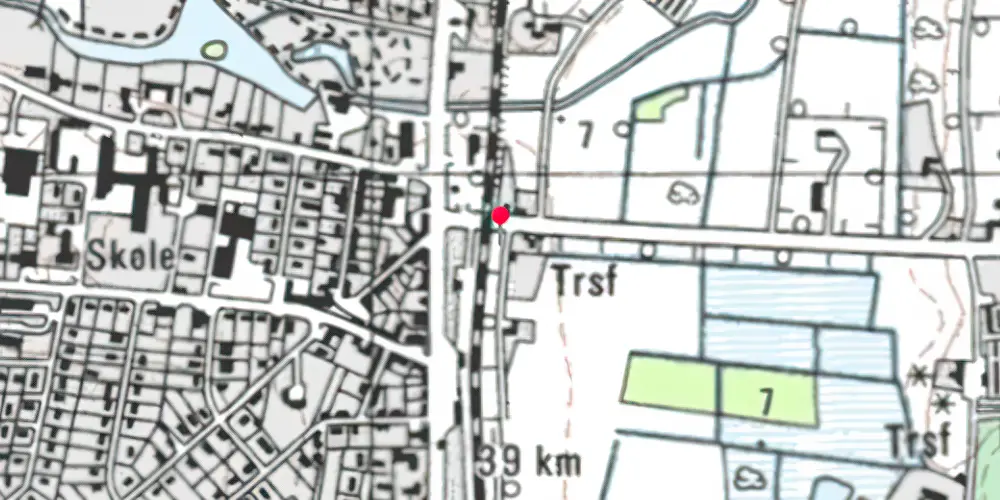 Historisk kort over Svenstrup (Jylland) Station [1877-1904]