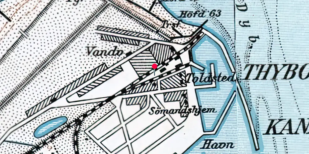 Historisk kort over Thyborøn Havn Station [1924-1990]