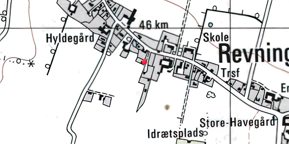 Historisk kort over Revninge Station 