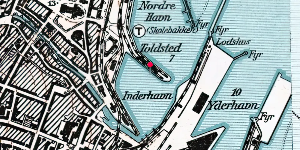 Historisk kort over Aarhus Havnestation [1957-1960]