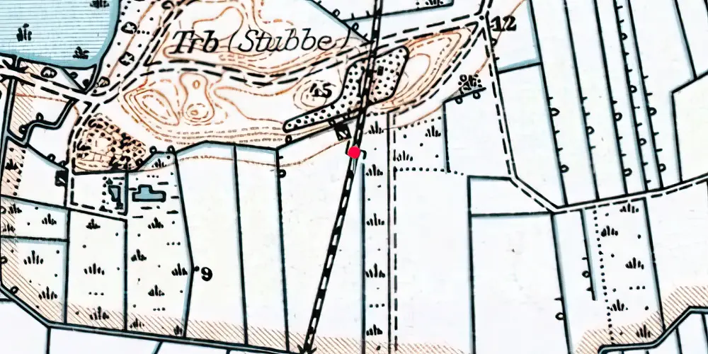 Historisk kort over Stubbe Syd Trinbræt (uofficielt) [1943-1962]