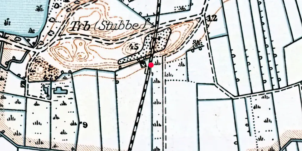 Historisk kort over Stubbe Syd Trinbræt (uofficielt) [1962-1968]
