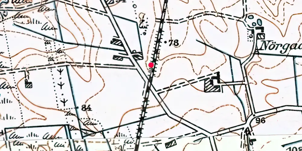 Historisk kort over Terpet Trinbræt [1935-1943]