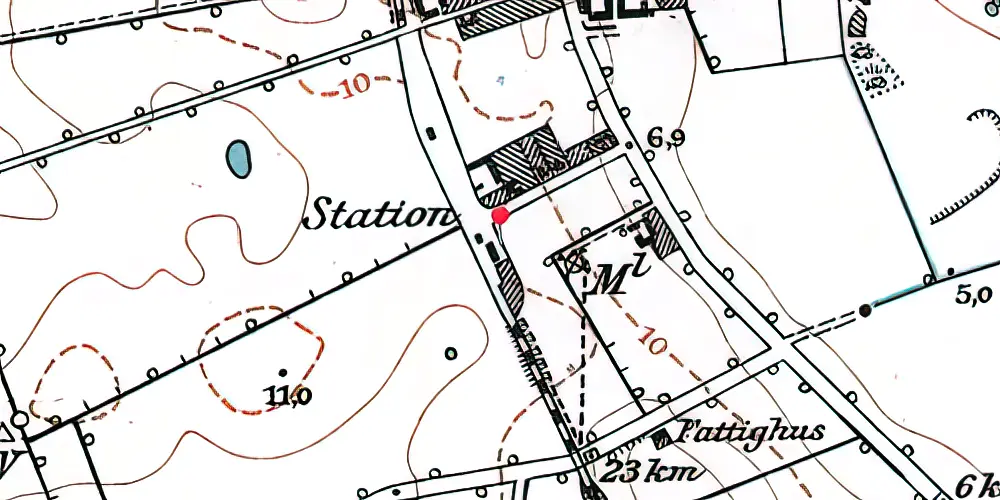 Historisk kort over Mesinge Station