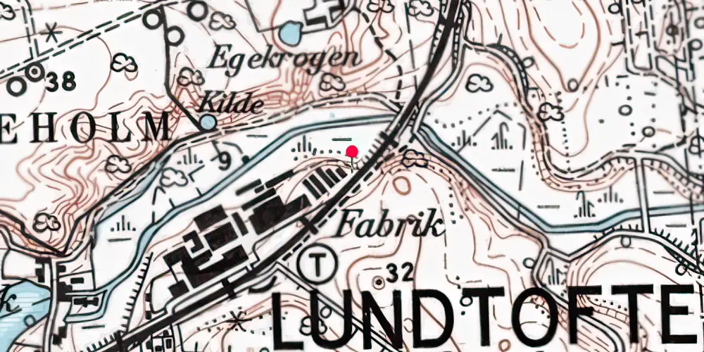 Historisk kort over Ravneholm Fabrik Firmaspor [1909-1917]