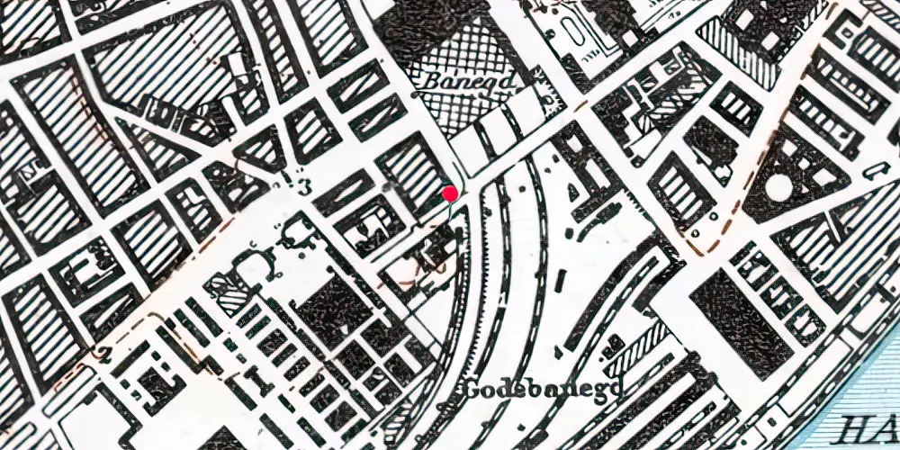 Historisk kort over Kjøbenhavns Kvægtorv Station