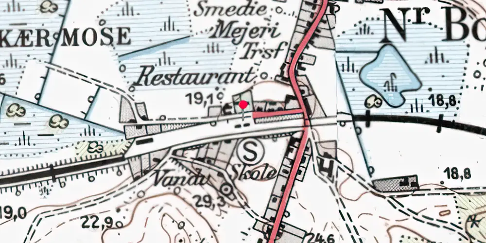 Historisk kort over Sparkær Station [1865-1979]