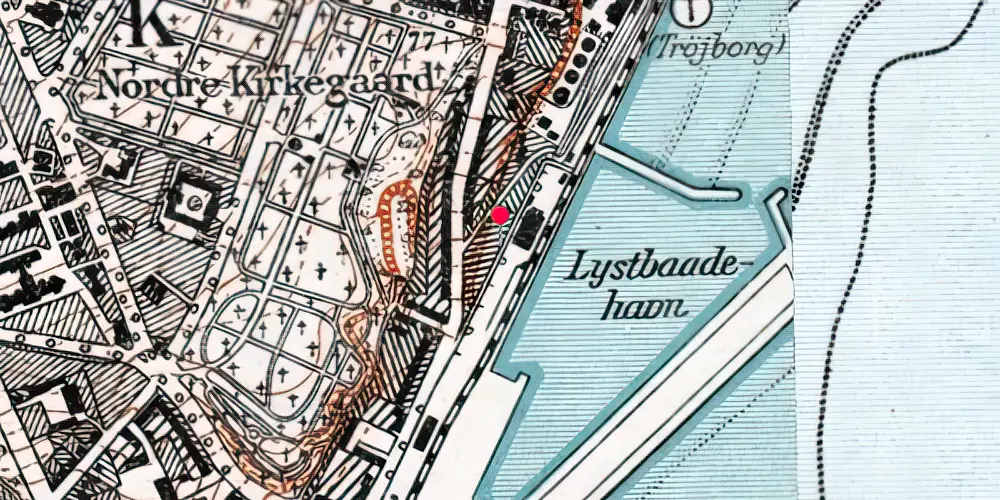 Historisk kort over Trøjborg Sidespor