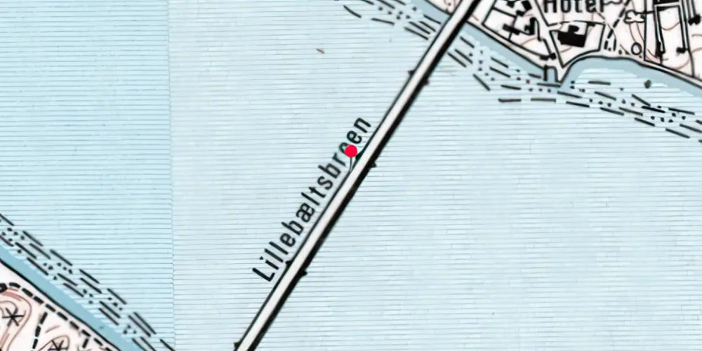 Historisk kort over Lillebæltsbroen Jernbanebro
