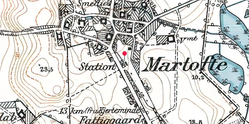 Historisk kort over Martofte Station 