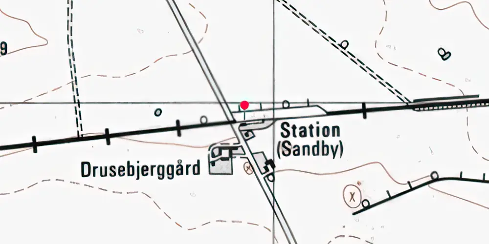 Historisk kort over Sandby Station [1925-1968]