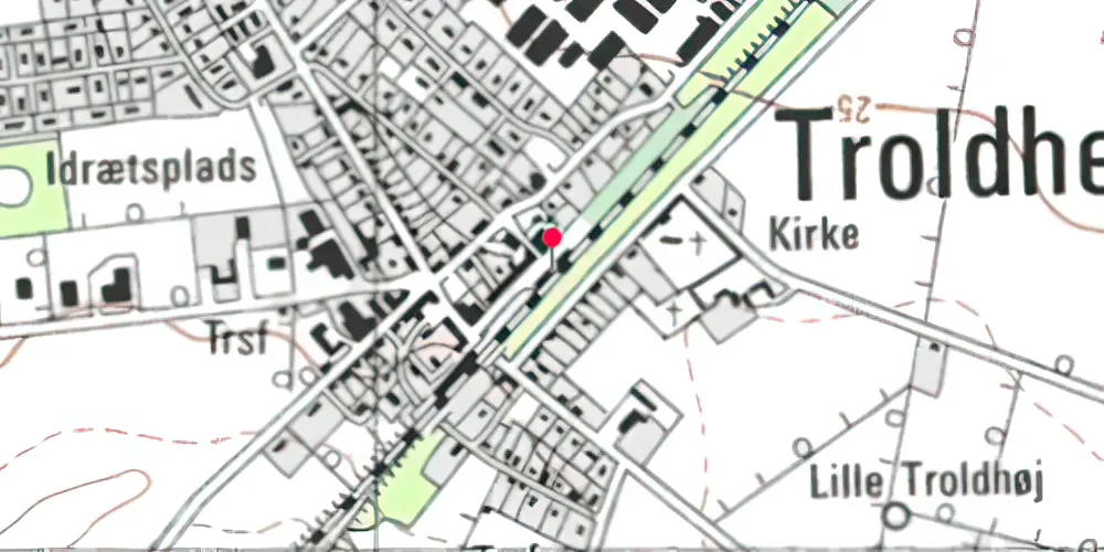 Historisk kort over Troldhede Station [1881-1973]
