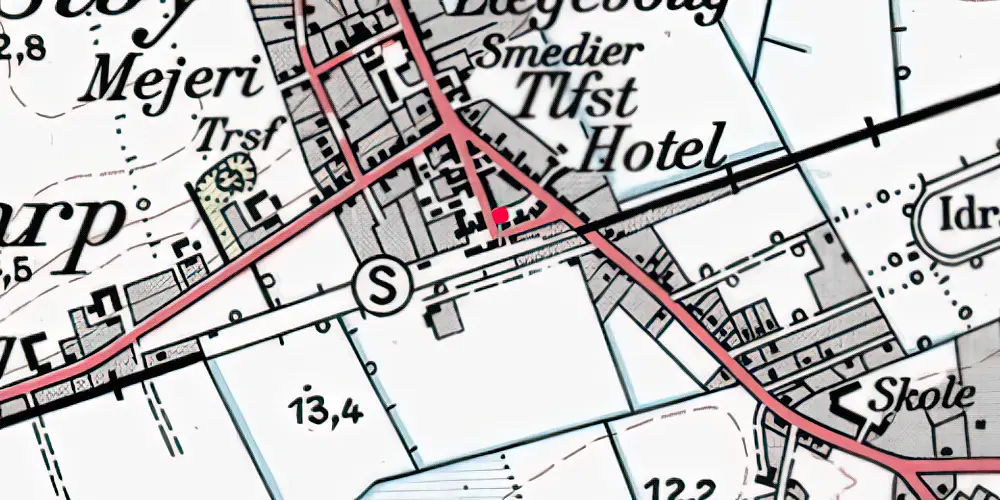 Historisk kort over Borris Station [1881-1973]