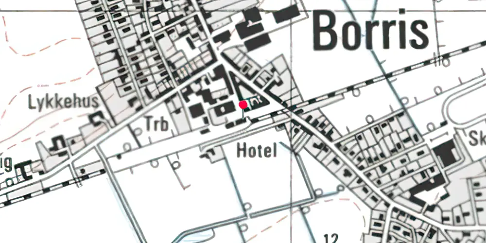 Historisk kort over Borris Station [1881-1973]