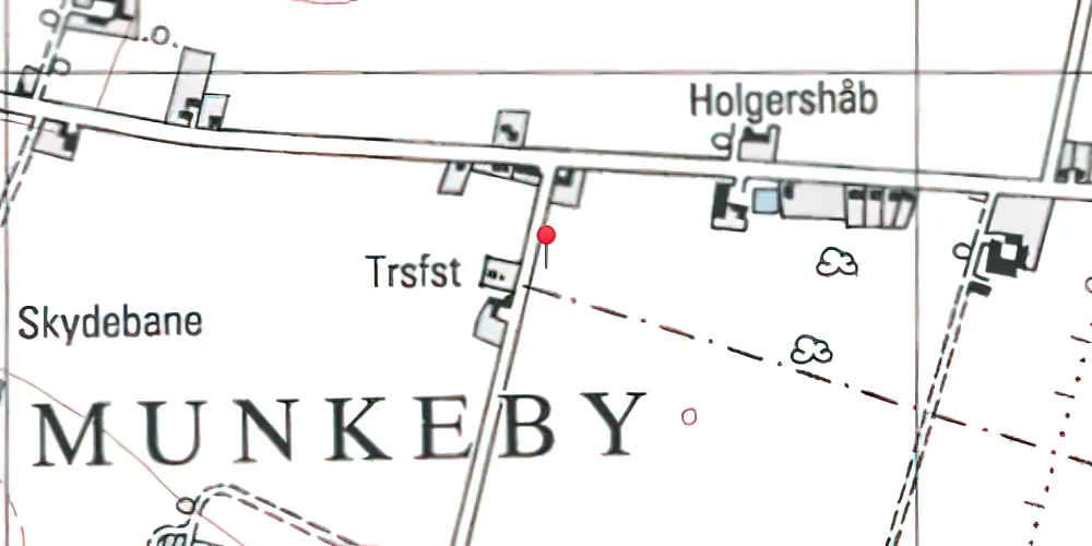 Historisk kort over Sønderstrand Trinbræt 