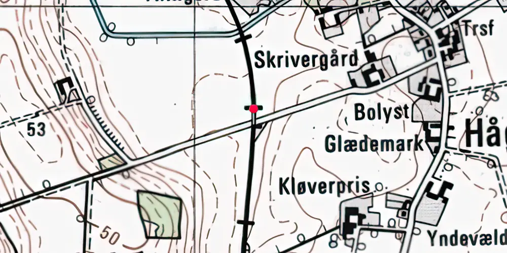 Historisk kort over Hågerup Billetsalgssted [1882-1957]
