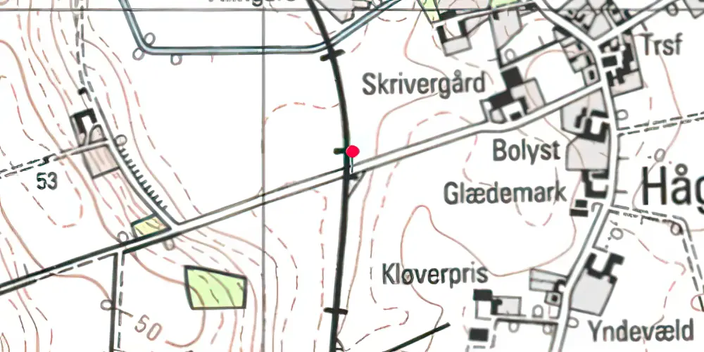 Historisk kort over Hågerup Billetsalgssted [1882-1957]