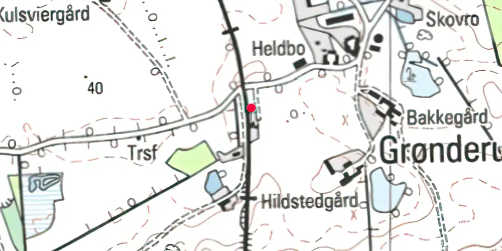 Historisk kort over Grønderup Billetsalgssted [1882-1957]