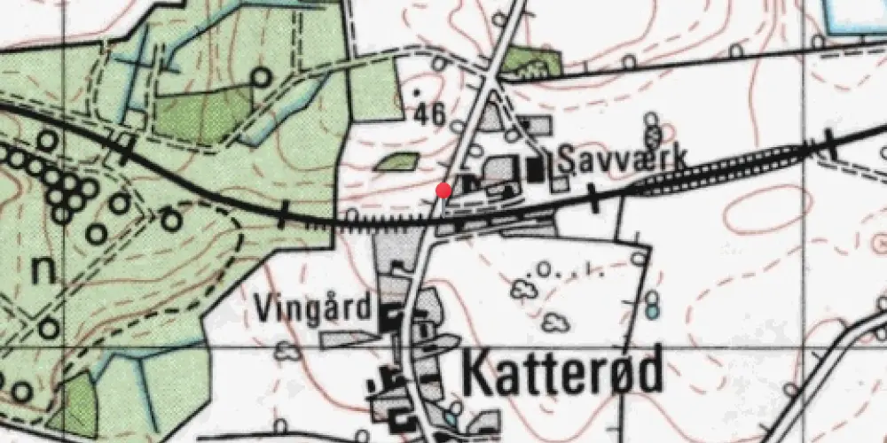 Historisk kort over Katterød Trinbræt [1882-1883]