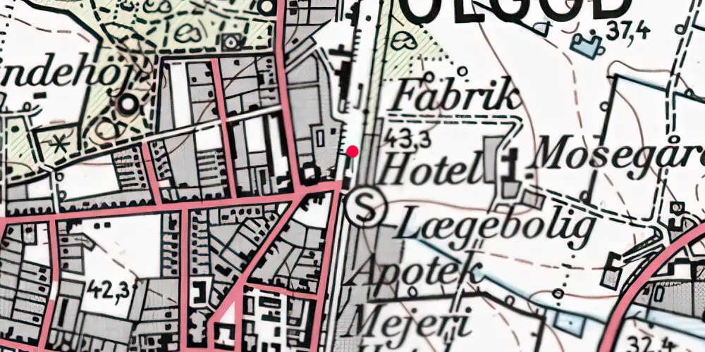 Historisk kort over Ølgod Station [1875-1970]