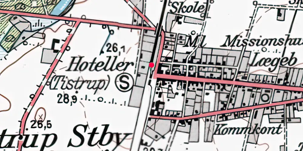 Historisk kort over Tistrup Station [1875-1970]