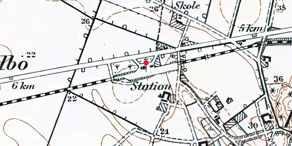 Historisk kort over Hyllerslev Station [1903-1963]