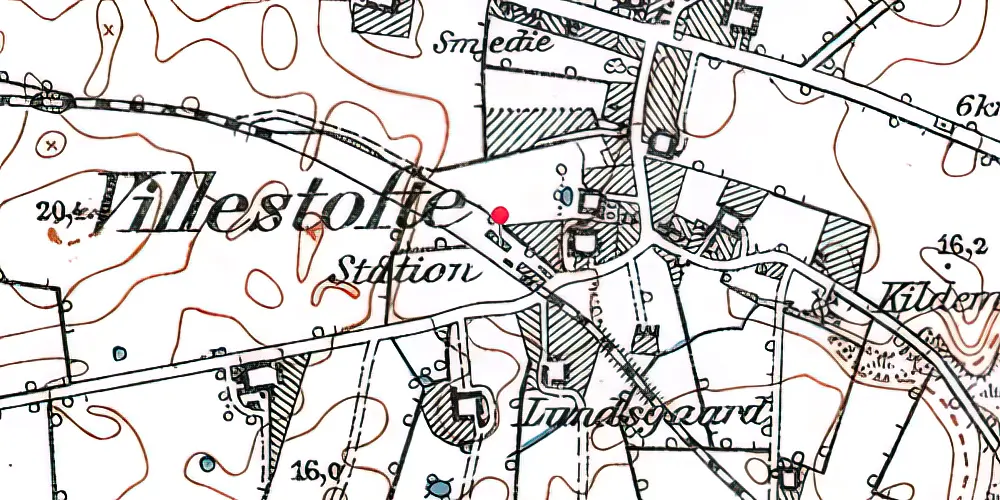 Historisk kort over Villestofte Station