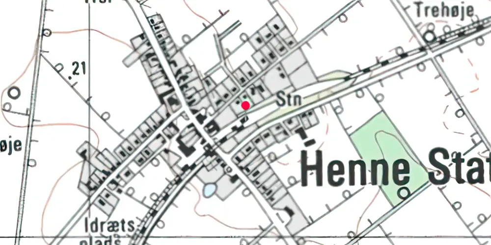 Historisk kort over Henne Station [1903-2002]