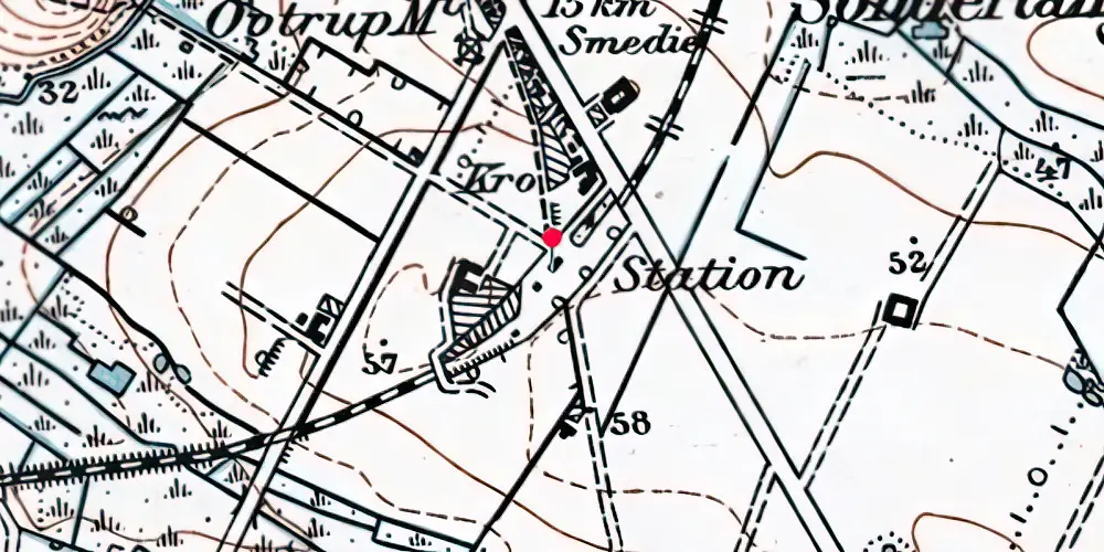 Historisk kort over Outrup Station [1903-1996]