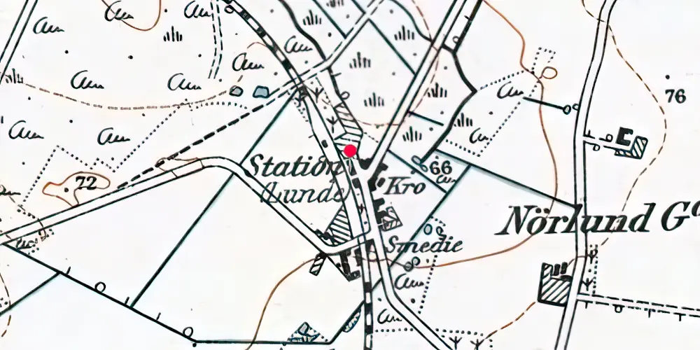 Historisk kort over Lunde J Station [1903-1993]