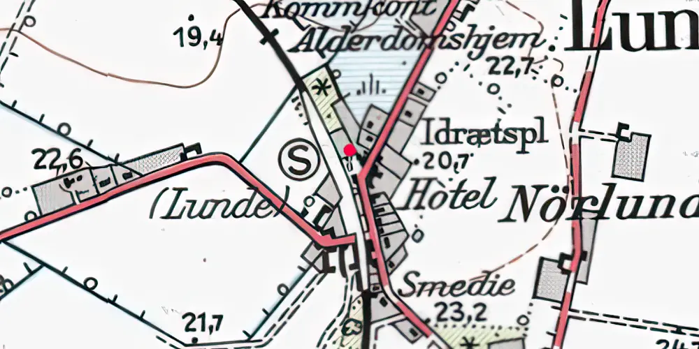 Historisk kort over Lunde J Station [1903-1993]