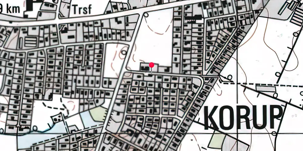 Historisk kort over Korup Station