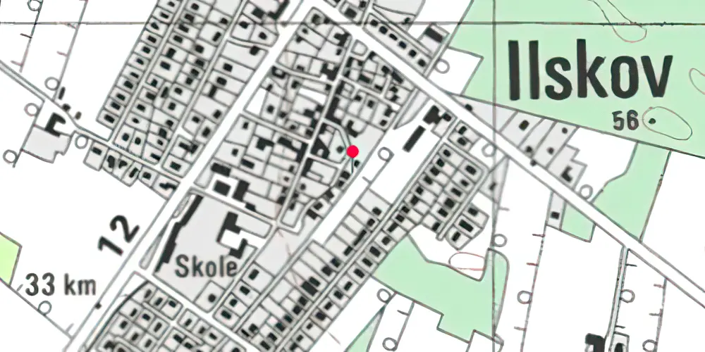 Historisk kort over Ilskov Station [1922-1970]