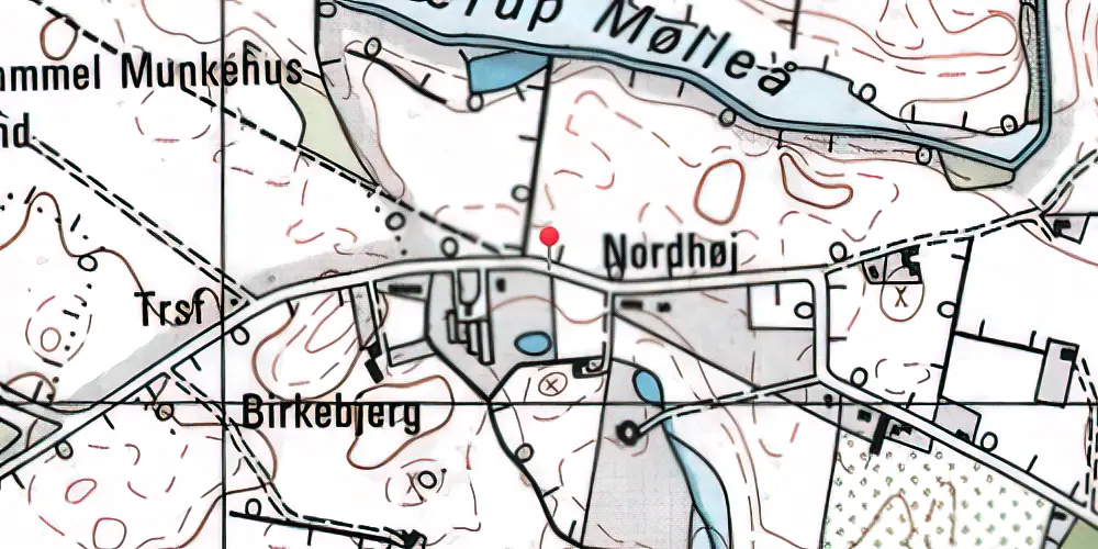 Historisk kort over Bredbjerg Trinbræt 