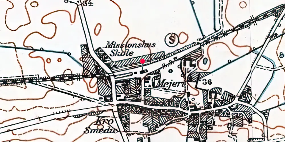 Historisk kort over Store Merløse Station [1901-2000]