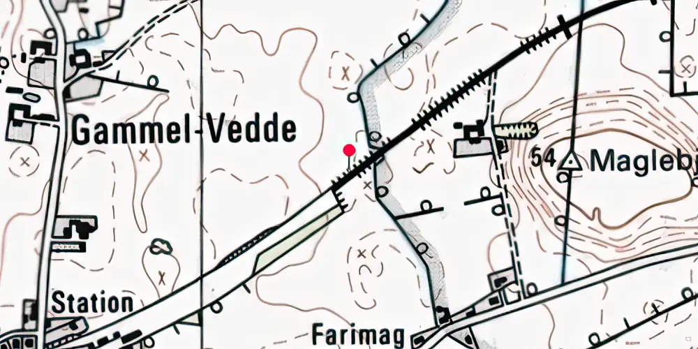 Historisk kort over Vedde Blokpost