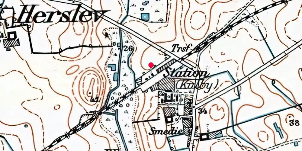 Historisk kort over Kulby Station [1901-1973]
