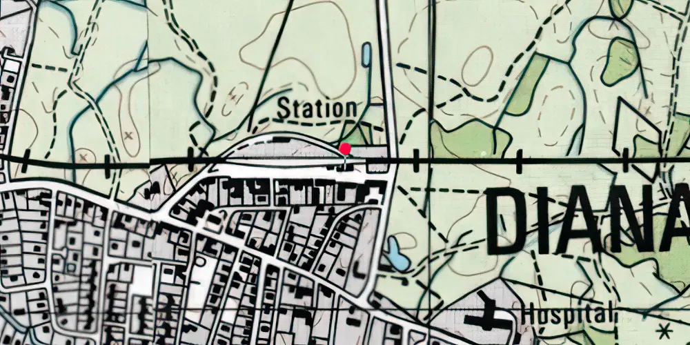 Historisk kort over Dianalund Station [1901-2000]