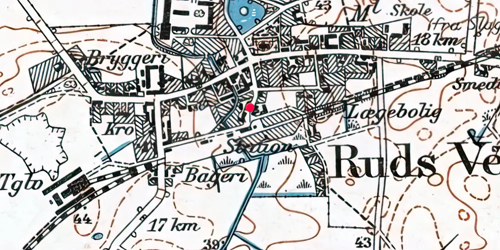 Historisk kort over Ruds Vedby Station [1901-2002]
