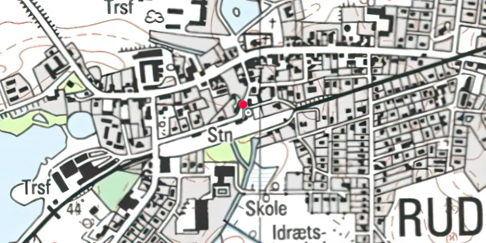 Historisk kort over Ruds Vedby Station [1901-2002]